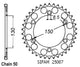 Couronne Acier 40 Dents - Pas 530 - Similaire JTR298