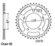 Couronne Acier 45 Dents - Pas 530 - Similaire JTR829
