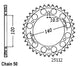 Couronne Acier 38 Dents - Pas 530 - Similaire JTR499