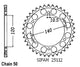 Couronne Acier 42 Dents - Pas 530 - Similaire JTR499