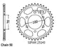 Couronne Acier 43 Dents - Pas 530 - Similaire JTR816