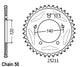 Couronne Acier 45 Dents - Pas 530 - Similaire JTR1797