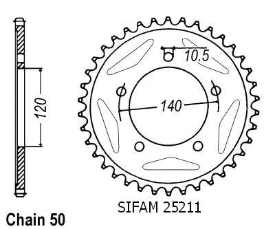 Couronne Acier 46 Dents - Pas 530 - Similaire JTR1797