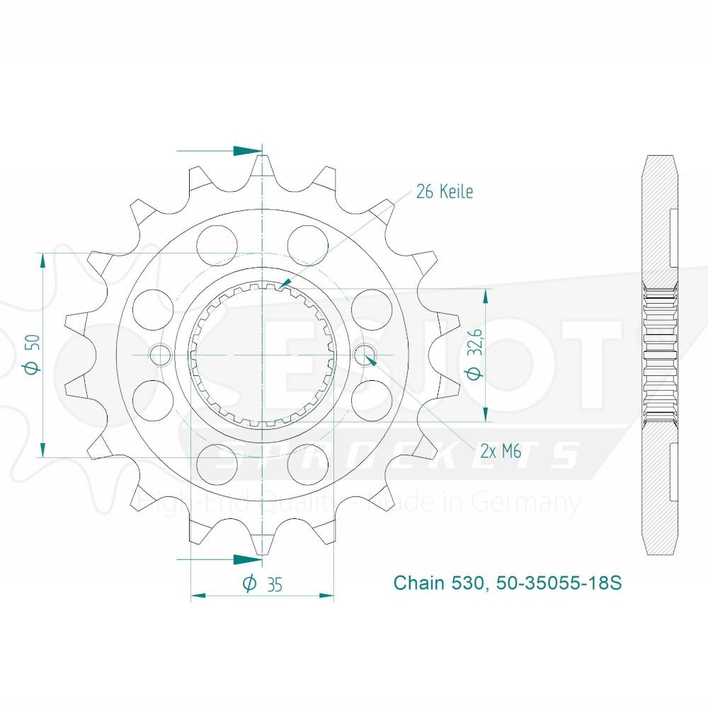 Pignon Ultralight 18 Dents - Pas 530