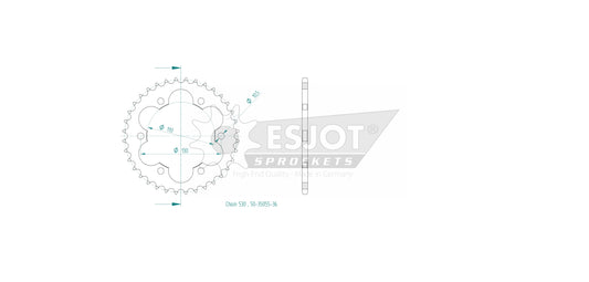 Couronne Acier 36 Dents - Pas 530