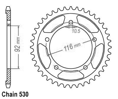 Couronne Acier 41 Dents - Pas 530 - Similaire JTR1493