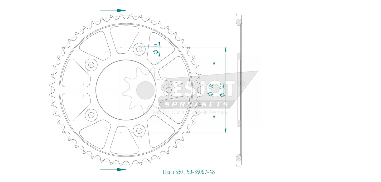 Couronne Acier 48 Dents - Pas 530 - Similaire JTR7085