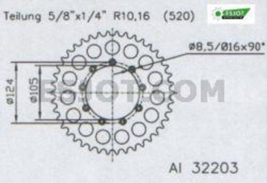 Couronne Alu. 51 Dents - Pas 520