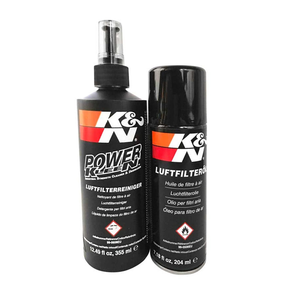Kit Nettoyage Filtre K&N Bombe 204ml Huile + Bouteille 355ml Nettoyant