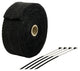 Bande Thermique échappement 10M Noire + 4 Fixations Largeur: 50mm - Ep: 1,5mm
