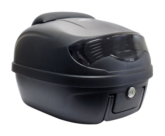 Top Case 29L Noir Mat 40x40x31cm(1 Casque) Platine, Dosseret et Poignée