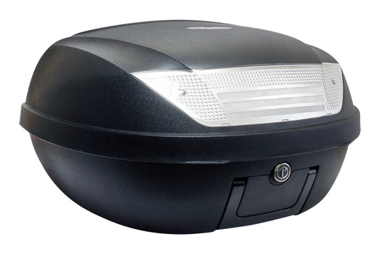 Top Case 52L Noir Mat 58x45x32.5cm (2 Casques Intégraux) Platine et Poignée
