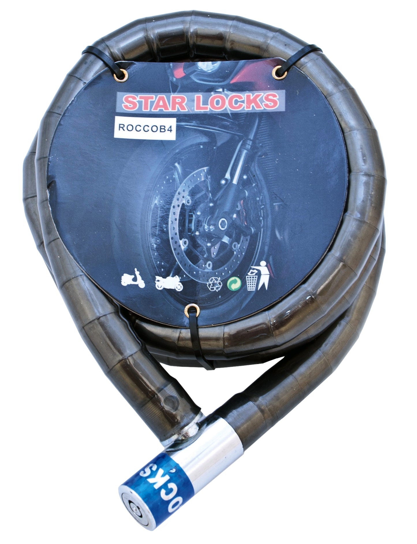Antivol Câble Articulé Ø22mm x 1m50 Gaine Fumée