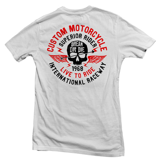 Gasoline - T-Shirt Blanc LIVE TO RIDE