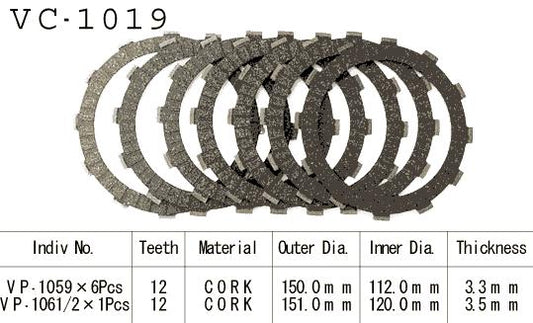Kit Disques d'Embrayage Garnis Cb750 F2 Seven-Fifty 1992/2002