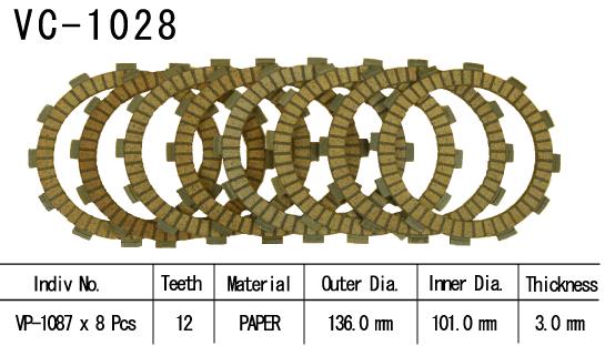 Kit Disques d'Embrayage Garnis Cross Cr125 R 2000/2002