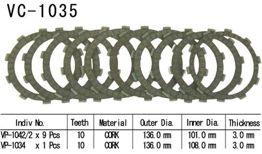 Kit Disques d'Embrayage Garnis Gsf1200 Bandit 1996/2002