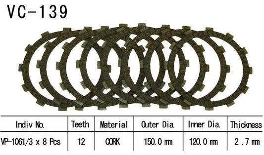 Kit Disques d'Embrayage Garnis Cb350 K4 1974/1979