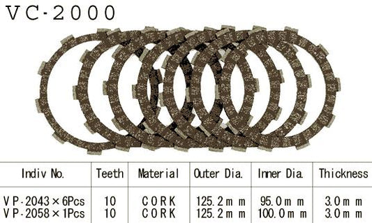 Kit Disques d'Embrayage Garnis Cross Dtr125 1988/2002