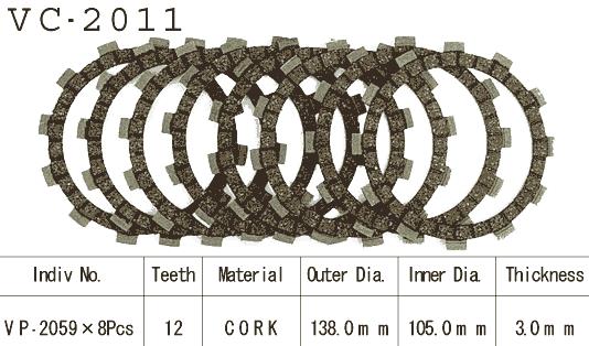 Kit Disques d'Embrayage Garnis Cross Yz 125 1993/2007