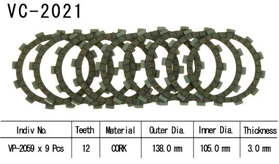 Kit Disques d'Embrayage Garnis Cross Yz/Wr 250 F 2001/2003