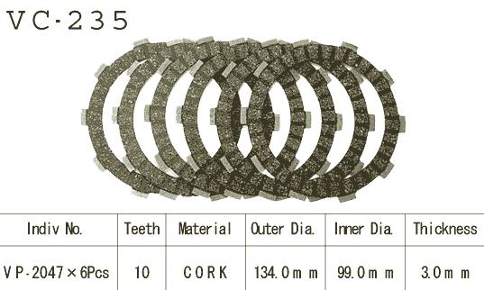 Kit Disques d'Embrayage Garnis Yz 125 H 1981