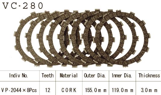 Kit Disques d'Embrayage Garnis Cross Yz/Wr 250 1992/2002