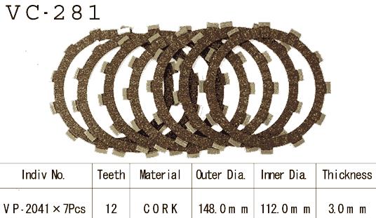 Kit Disques d'Embrayage Garnis Yz 250 1981/1994