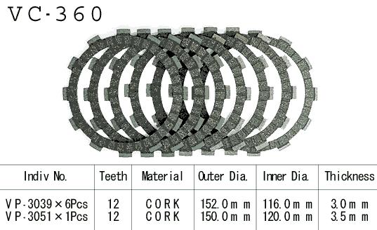 Kit Disques d'Embrayage Garnis Sv 650 S/N 1999/2002
