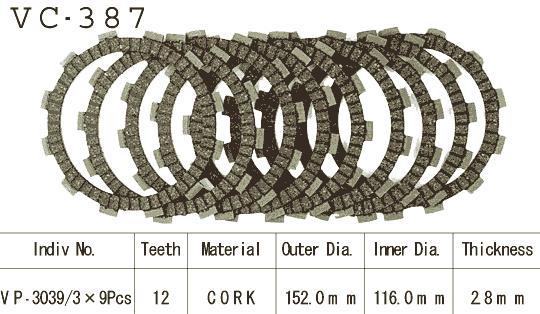Kit Disques d'Embrayage Garnis Cross Rmx 250 1989/1999