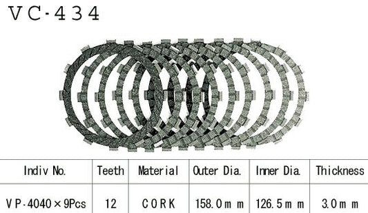 Kit Disques d'Embrayage Garnis Kz1100 Gp 1981/1982
