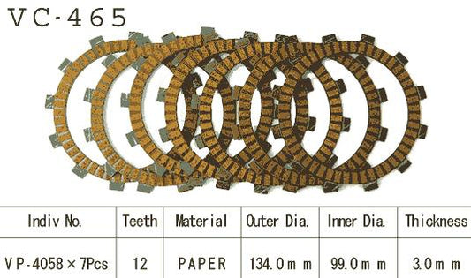 Kit Disques d'Embrayage Garnis Kx125 E1/E2 1986/1987