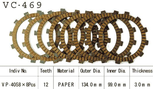 Kit Disques d'Embrayage Garnis Kx125 J1 1992