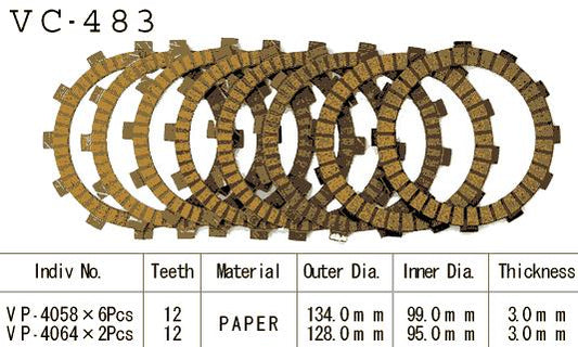 Kit Disques d'Embrayage Garnis Kx125 J2 1993