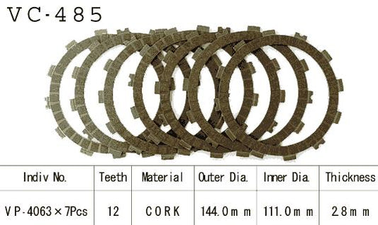 Kit Disques d'Embrayage Garnis Cross Kx125 K1/K2/K3 1994/1996
