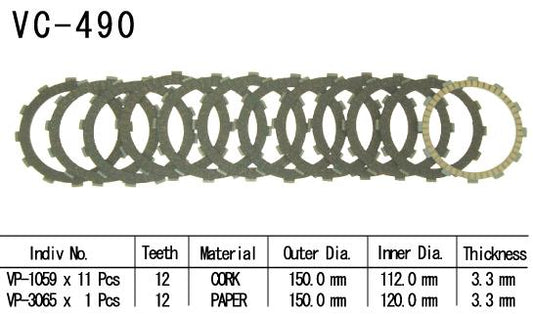 Kit Disques d'Embrayage Garnis Zx-12r 2000