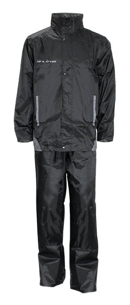Ensemble Pluie Taille S Polyester Revêtement Pvc Noir Marquages Reflechissants