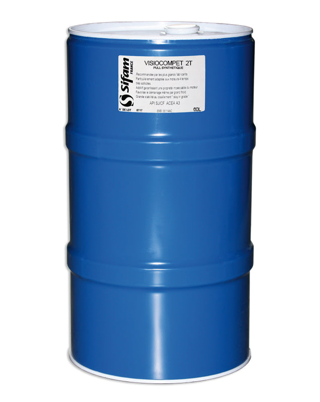 Tonnelet d'huile 2T de 60L - Full Synthétique - Pour Graissage Séparé