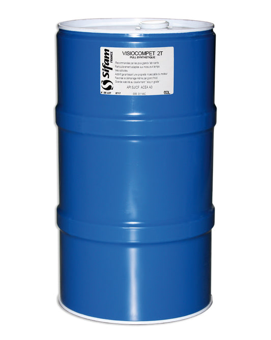 Tonnelet d'huile 2T de 60L - Full Synthétique - Pour Graissage Séparé